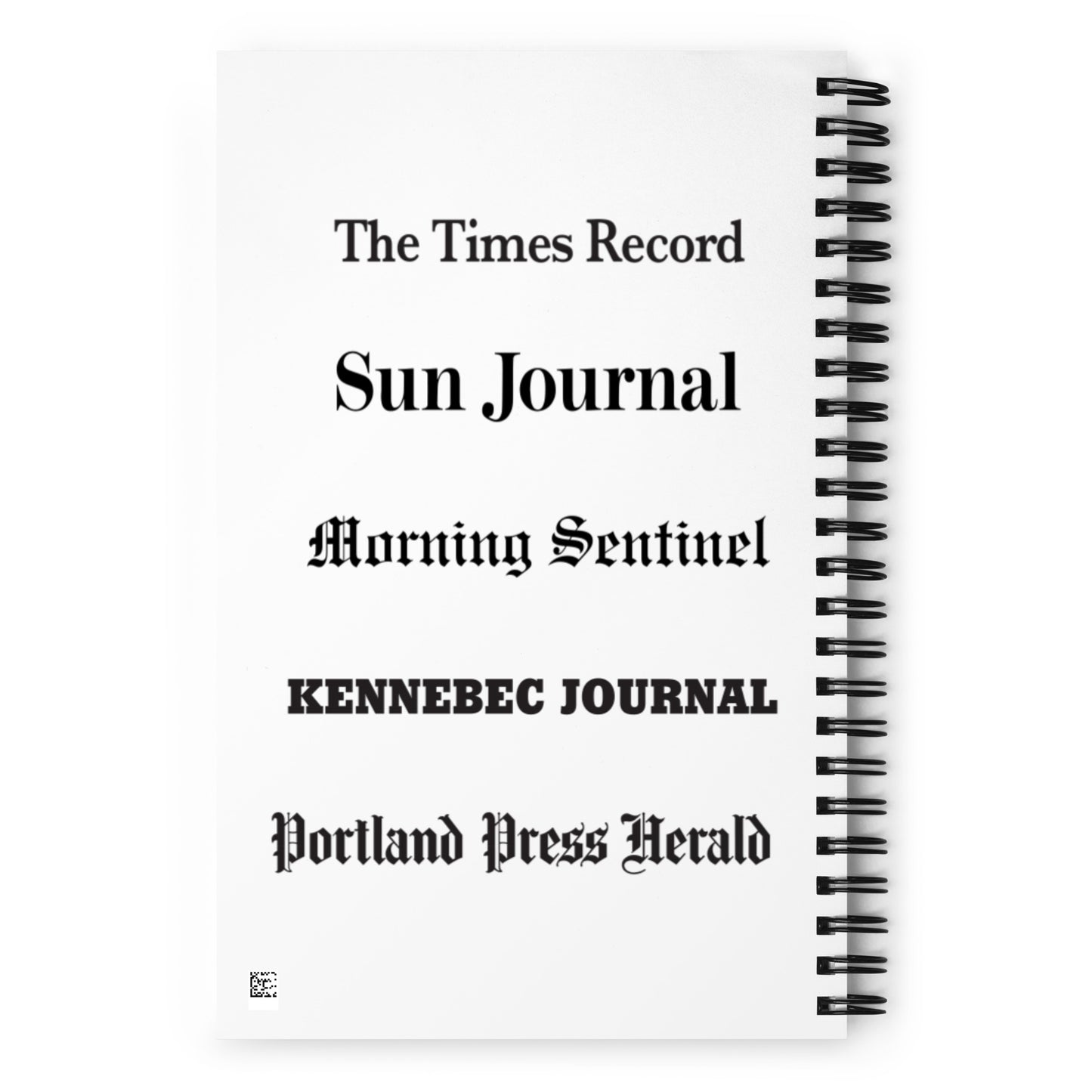 "Support Local Journalism" All Mastheads Spiral notebook