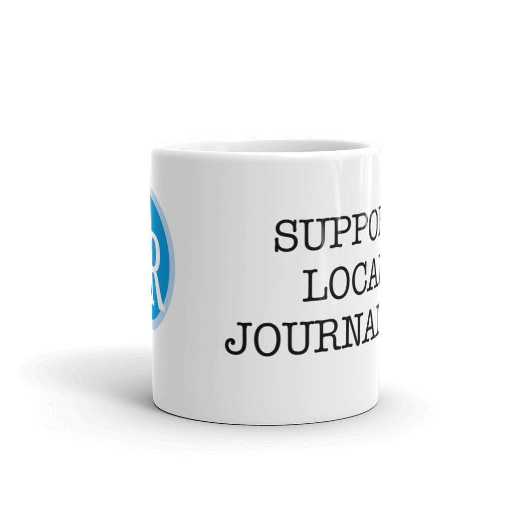 The Times Record "Support Local Journalism" White Glossy Mug