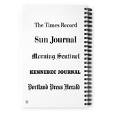 "Support Local Journalism" All Mastheads Spiral notebook