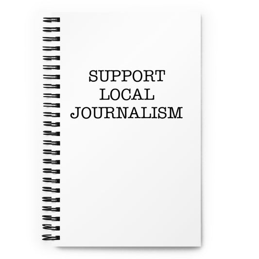 "Support Local Journalism" All Mastheads Spiral notebook