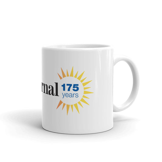 SJ 175th Anniversary white glossy mug